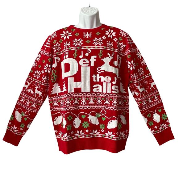 DEF JAM RECORDS Def the Halls Ugly Christmas Sweater Size Medium - Picture 1 of 6